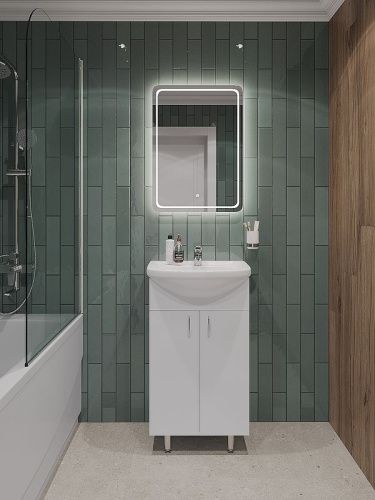 Тумба с раковиной Orange Лайт LA-50TUW+RA 50х40 напольная цвет белый - фото 4