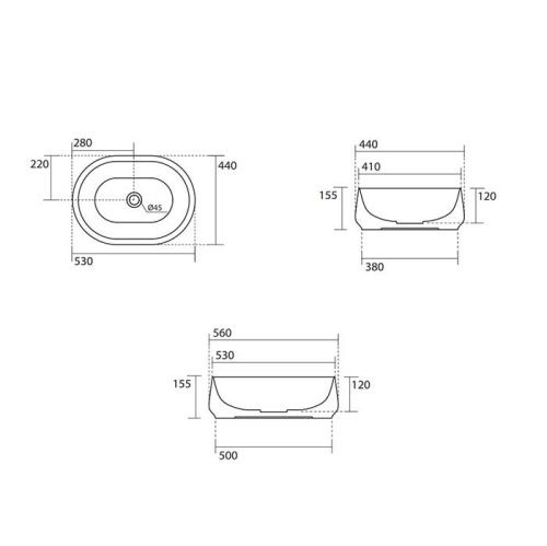 Раковина керамическая Kerasan F10 460501 60 см накладная цвет белый без отверстий под смеситель - фото 2