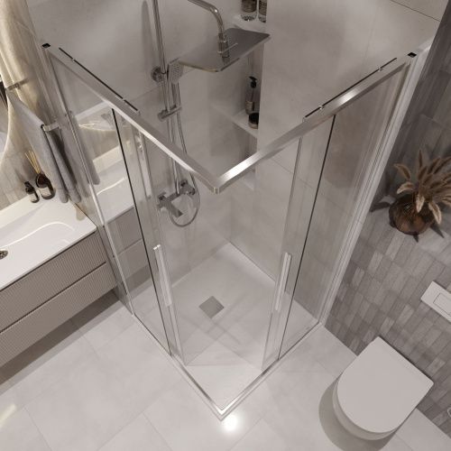 Душевой уголок Niagara Nova NG-6624-34 100х100 стекло прозрачное профиль хром без поддона - фото 5