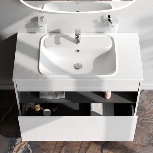 Тумба под раковину Am.Pm Func M8FFUX1001WG 100х50 подвесная цвет белый - фото 3