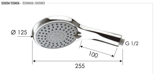 Душевая лейка Remer 318DKX цвет хром - фото 2