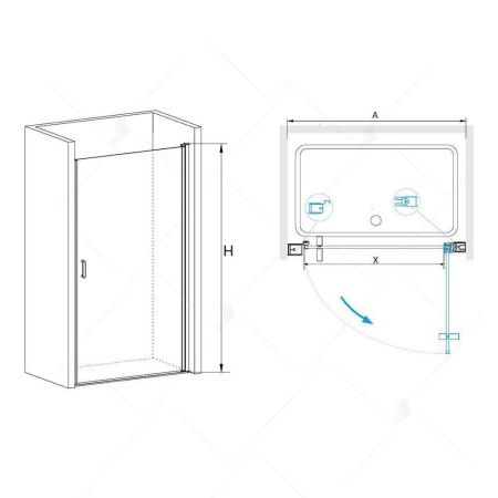 Душевая дверь RGW Leipzig 06120306-11 60х195 стекло прозрачное профиль хром