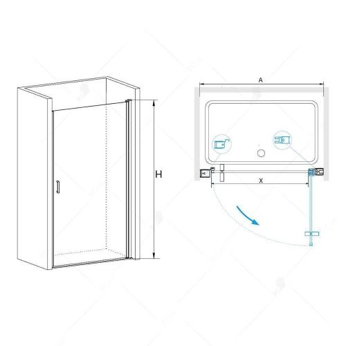 Душевая дверь RGW Leipzig 06120306-11 60х195 стекло прозрачное профиль хром - фото 2