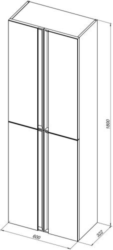 Шкаф-пенал Allen Brau Eclipse 2.0 1.E1006.AM 2.0 60х180 подвесной цвет черный - фото 4