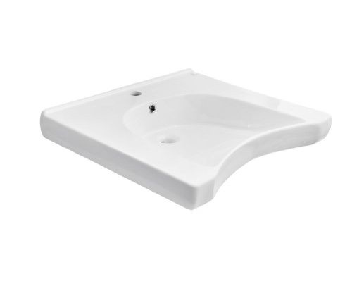 Раковина из сантехнического фарфора Dstrana 4624 60х60 подвесная цвет белый - фото 2