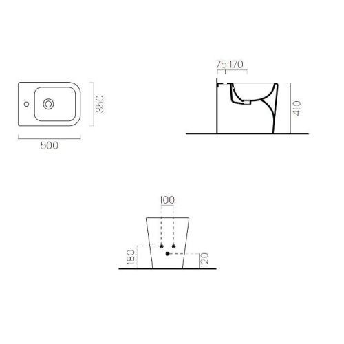 Биде напольное GSI Traccia 6962 1 11 bi*1 цвет белый - фото 2