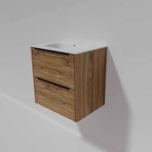 Тумба под раковину La Fenice Tesoro FNC-01-TES-DKK-60-2 60х40 подвесная цвет коричневый - фото 4