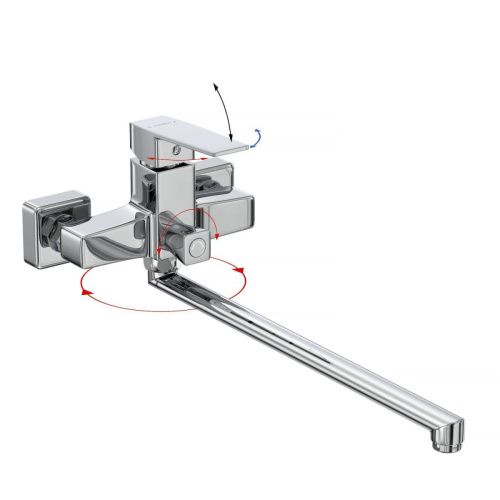 Смеситель для ванны Tokito AKARI TOK-AKA-1015 настенный хром - фото 3