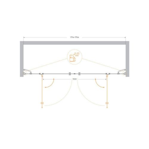 Душевая дверь Cezares VERONA VERONA-W-B-22-180-C-Cr 180х195 стекло прозрачное профиль хром - фото 3