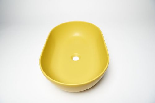 Раковина из сантехнического фарфора Galassia Dream 7308OC 60х40 накладная цвет желтый - фото 5