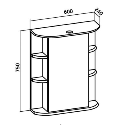 Зеркало-шкаф Runo ГИРО 00000000025 60х80 подвесной цвет белый - фото 3