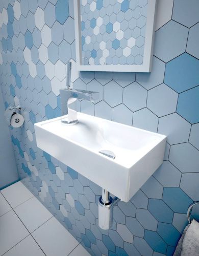 Раковина из искусственного камня Эстет Мини ФР-00014947 40х20 накладная цвет белый 1 отверстие под смеситель - фото 3