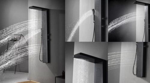 Душевая панель Cerutti SPA CT8993 настенная цвет черный - фото 4