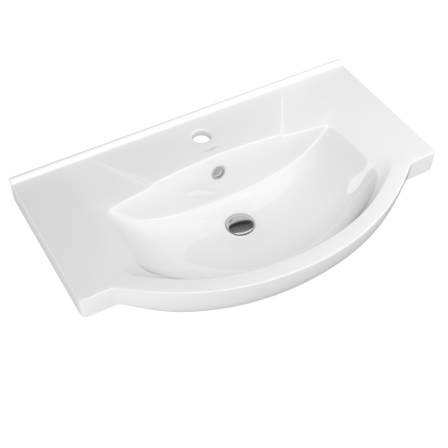 Раковина керамическая Onika Элеганс 4620008197371 80х50 накладная цвет белый 1 отверстие под смеситель