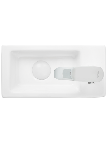 Раковина из сантехнического фаянса WeltWasser WW SK 10000003873 40х20 подвесная цвет белый 1 отверстие под смеситель - фото 3