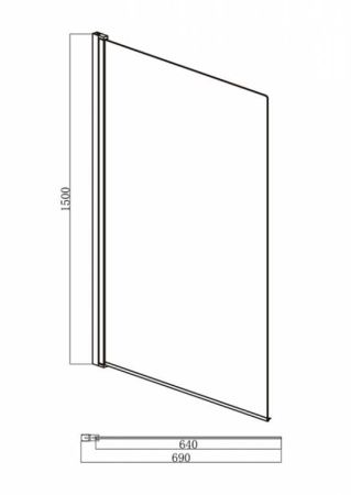 Душевая шторка на ванну Bravat Alfa BG070.5120A 70х150 стекло прозрачное профиль хром ориентация левая