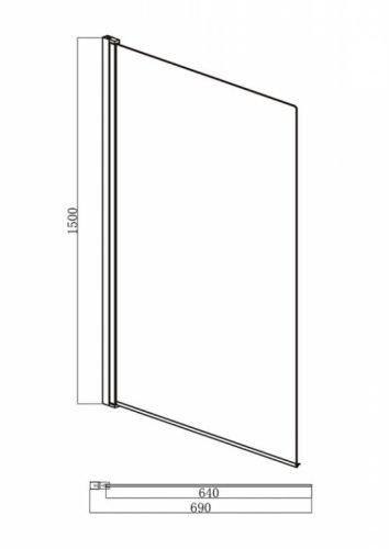 Душевая шторка на ванну Bravat Alfa BG070.5120A 70х150 стекло прозрачное профиль хром ориентация левая - фото 3