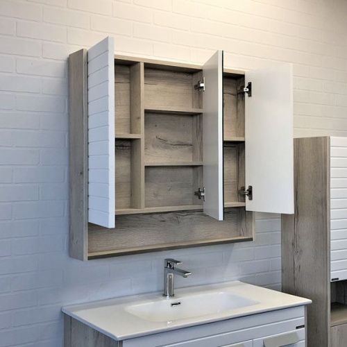 Зеркало-шкаф Comforty Клеон 00-00004756CF 90х80 подвесной цвет бежевый - фото 4