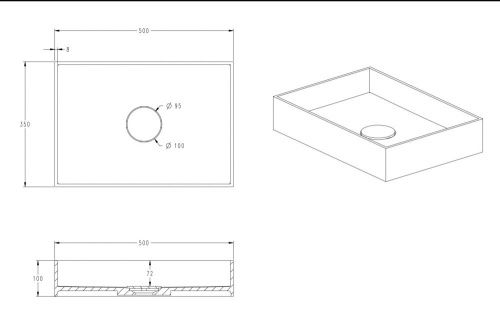 Раковина из искусственного камня Abber STEIN AS2621 50х40 накладная цвет белый без отверстий под смеситель - фото 4