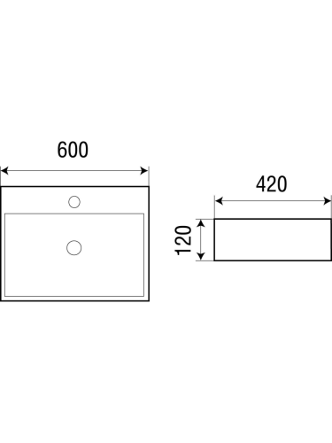 Раковина из сантехнического фаянса WeltWasser WW SK 10000003865 60х40 подвесная цвет белый 1 отверстие под смеситель - фото 2