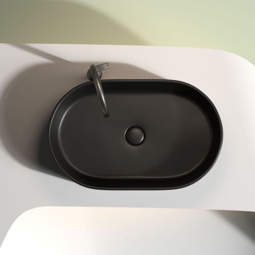 Раковина из сантехнического фарфора Ceramica Nova ELEMENT CN6048MB 60х40 накладная цвет черный - фото 4