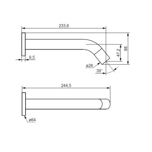 Смеситель для раковины Damixa Scandinavian Pure 360270300 встраиваемый в стену черный - фото 5