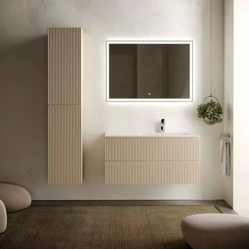 Тумба под раковину Sancos SNOB R SNR100RCE 100х40 подвесная цвет бежевый - фото 4