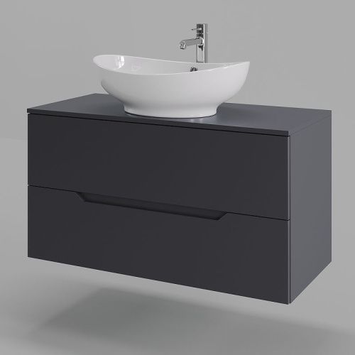 Тумба с раковиной Orange Line Li-100TugMDF+B08-585W 100х50 цвет серый - фото 2