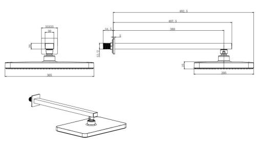 Верхний душ Aquatek AQ2081CR 30х50 хром - фото 3
