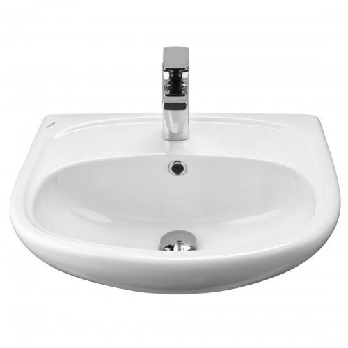 Раковина из сантехнического фарфора Santek Анимо 1WH110502 44х55 подвесная цвет белый 1 отверстие под смеситель - фото 2