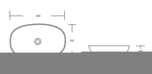 Раковина из сантехнического фарфора Milleau MIEL MU0063-GW 60х40 накладная цвет белый без отверстий под смеситель - фото 2