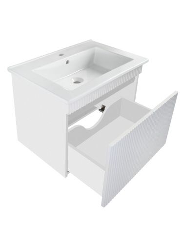 Тумба под раковину Runo Модена 00-00001453 70х50 напольная цвет белый - фото 2