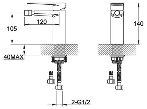 Смеситель BelBagno CARIN CAR-BD-CRM на биде хром - фото 2
