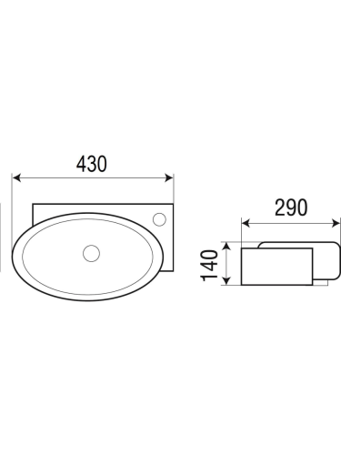 Раковина из сантехнического фаянса WeltWasser WW SK 10000003875 40х30 подвесная цвет белый 1 отверстие под смеситель - фото 3