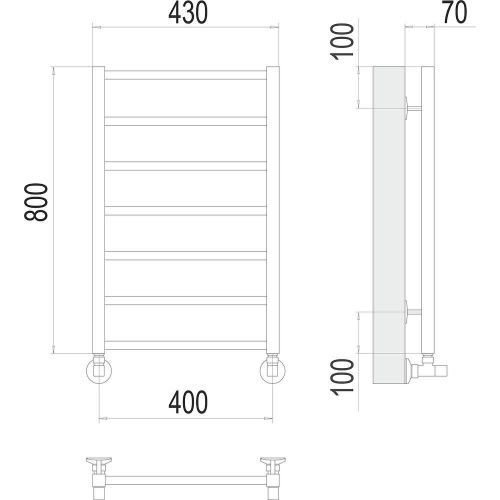 Полотенцесушитель водяной Terminus 4670078529640 45х80 хром - фото 3