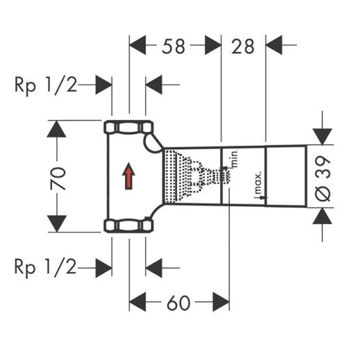 Cкрытая часть для запорного вентиля 1/2" Axor 15973180 - фото 2