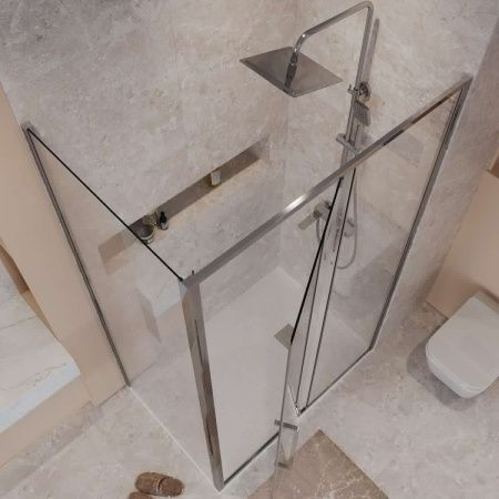 Боковая стенка Niagara Nova NG-A100-34 100х195 стекло прозрачное профиль хром