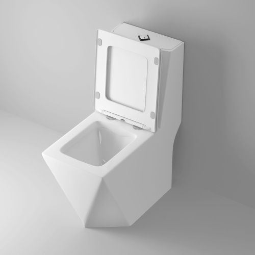 Унитаз напольный с бачком Grossman Cristal GR-4491 белый с сиденьем микролифт безободковый каскадный смыв - фото 5