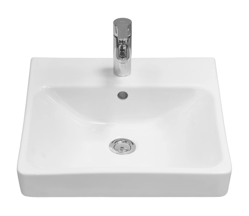 Раковина мебельная керамическая Santek Адриана 45 1.WH50.1.630 50х50 накладная цвет белый 1 отверстие под смеситель - фото 2