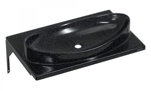 Раковина из искусственного камня СанТа 900144 70х50 подвесная цвет черный - фото 2