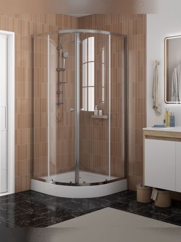 Душевой уголок Teymi Lina T00503 90х90 стекло прозрачное профиль хром с поддоном - фото 2