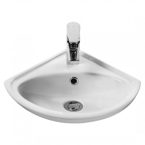 Раковина из сантехнического фарфора Santek Ирис 1WH110514 40х40 подвесная цвет белый 1 отверстие под смеситель - фото 2