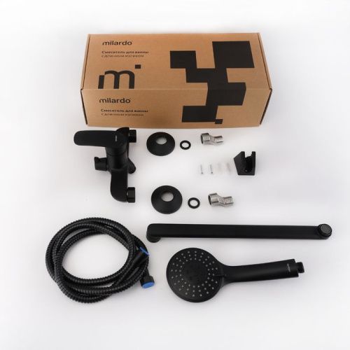 Смеситель для ванны Milardo Rora RORBL00M10 настенный черный - фото 2