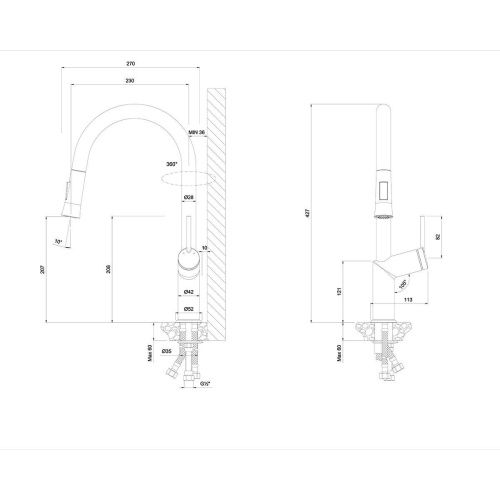 Смеситель для кухни LeMark Minima LM3850C на мойку хром - фото 2