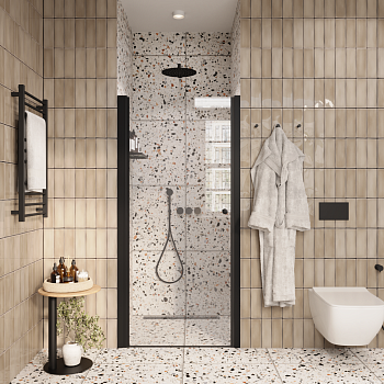 Душевая дверь Parly DE70B 70х185 стекло матовое профиль черный