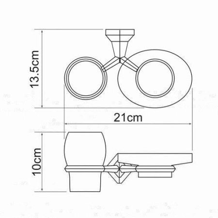 Стакан с мыльницей WasserKRAFT 1126