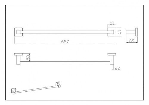 Полотенцедержатель CeramaLux Quadro 61908 - фото 2