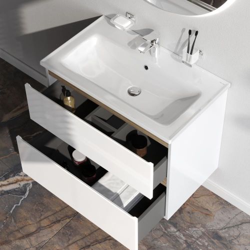 Тумба под раковину Am.Pm X-Joy M85AFHX0802WG 80х40 подвесная цвет белый - фото 4