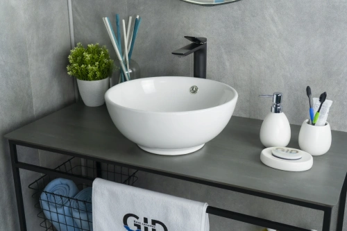 Раковина керамическая Gid Esfera 51102 40х40 накладная цвет белый без отверстий под смеситель - фото 5