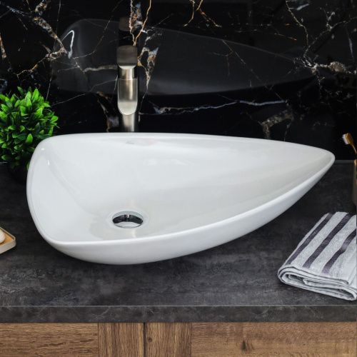 Раковина из сантехнического фарфора Melana 7861-805 70х50 накладная цвет белый без отверстий под смеситель - фото 3